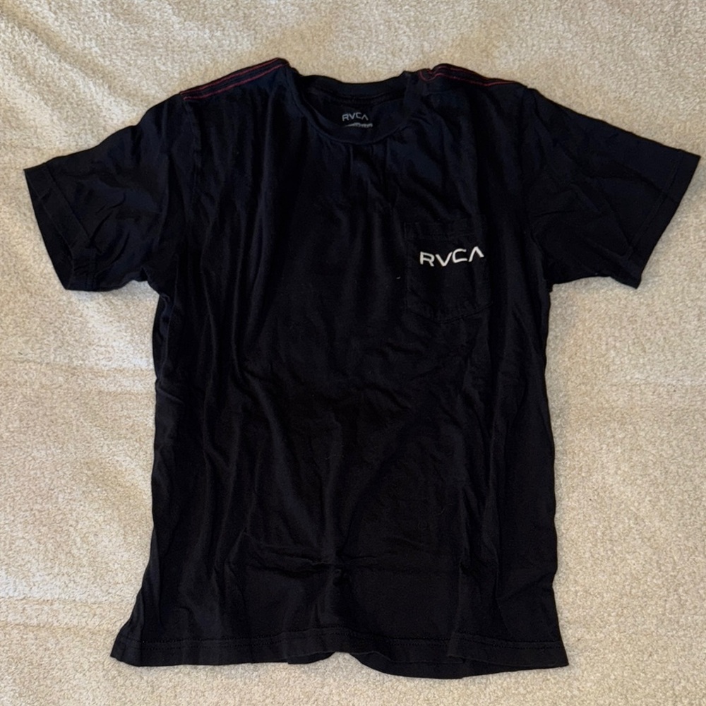 RVCA Black Short Sleeve Pocket Tee